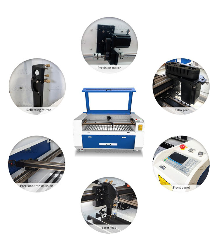 Detailed image of precision co2 laser cutting machine