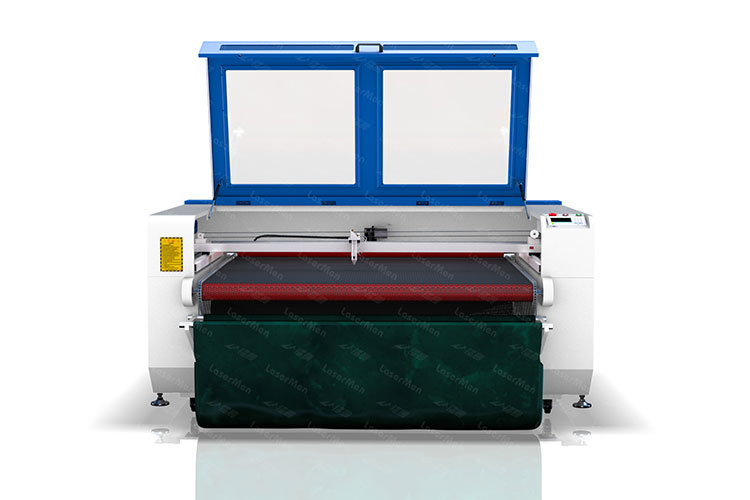 LaserMen fabric co2 laser machine testing for Indian customer