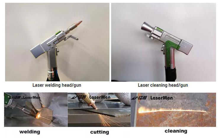 mini type 3 in 1 fiber laser welding cutting cleaning machine